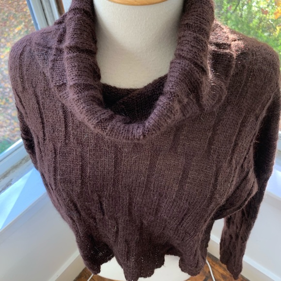 POLES soft mohair blend cable knit cowl neck - Picture 3 of 8